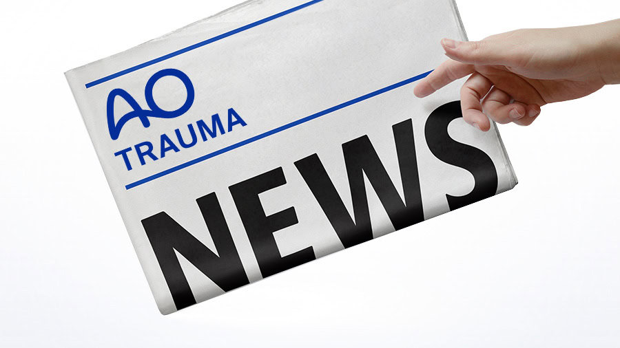 A hand pointing to AO Trauma News: Read the latest news and updates